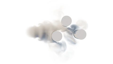 Smoke interacting with a moving and deforming mesh collider