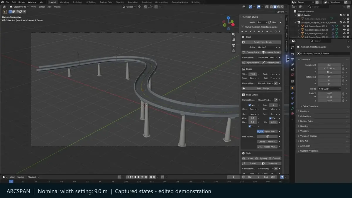 Captured viewport states before and after the nominal width update