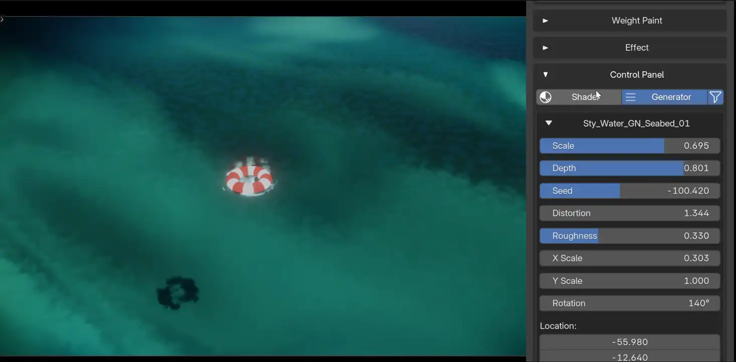 Underwater terrain