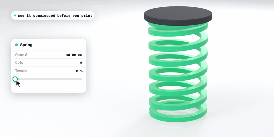 A printable spring compressing