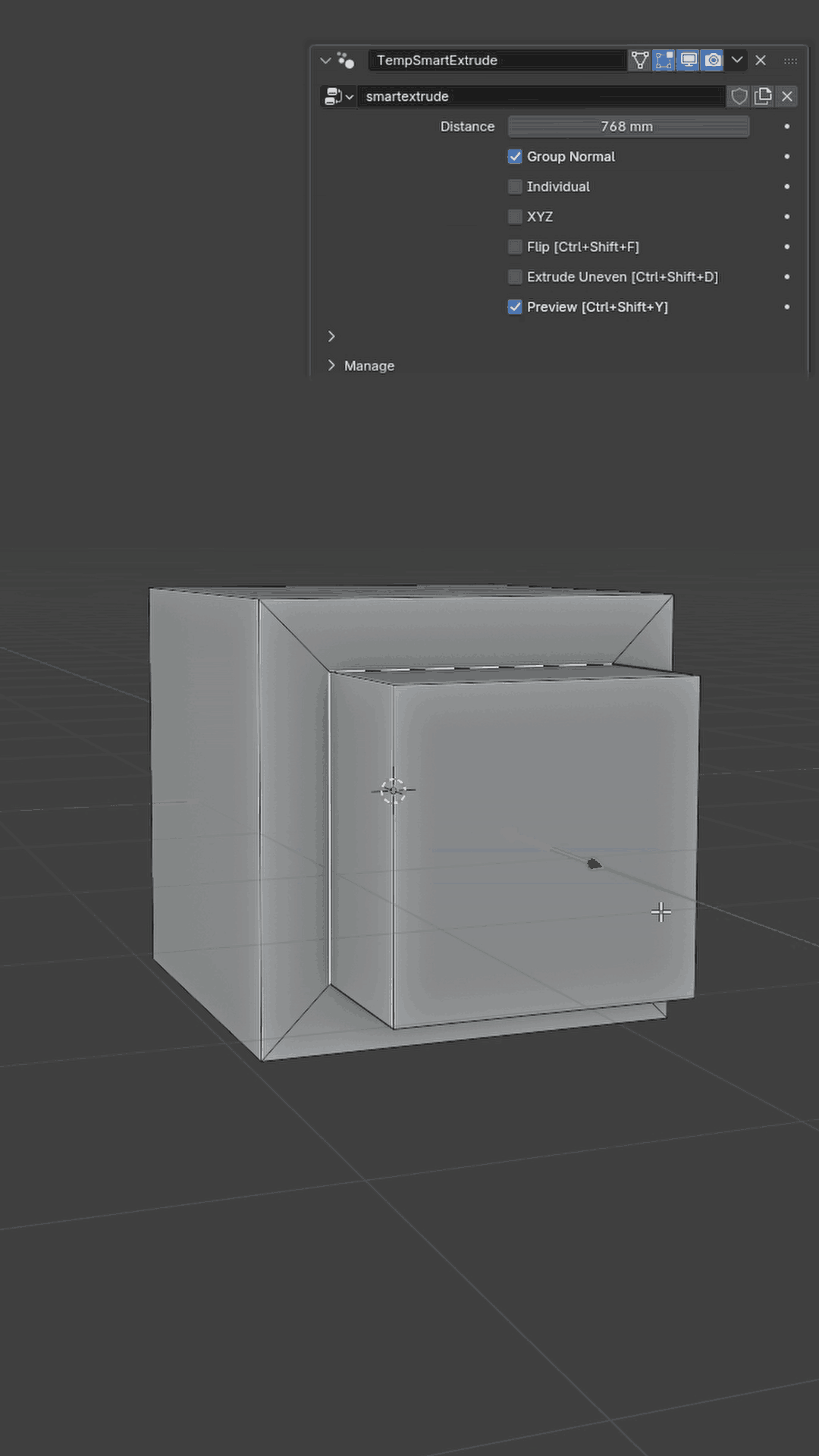 Smart Extrude keyboard input