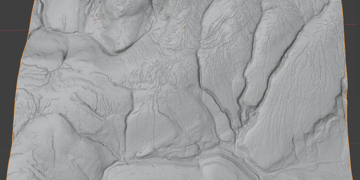 High-poly terrain mesh (before)