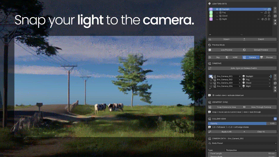 Camera-linked lighting workflow