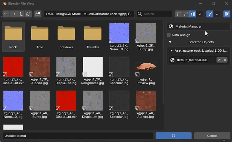 Quick Tools Material Manager