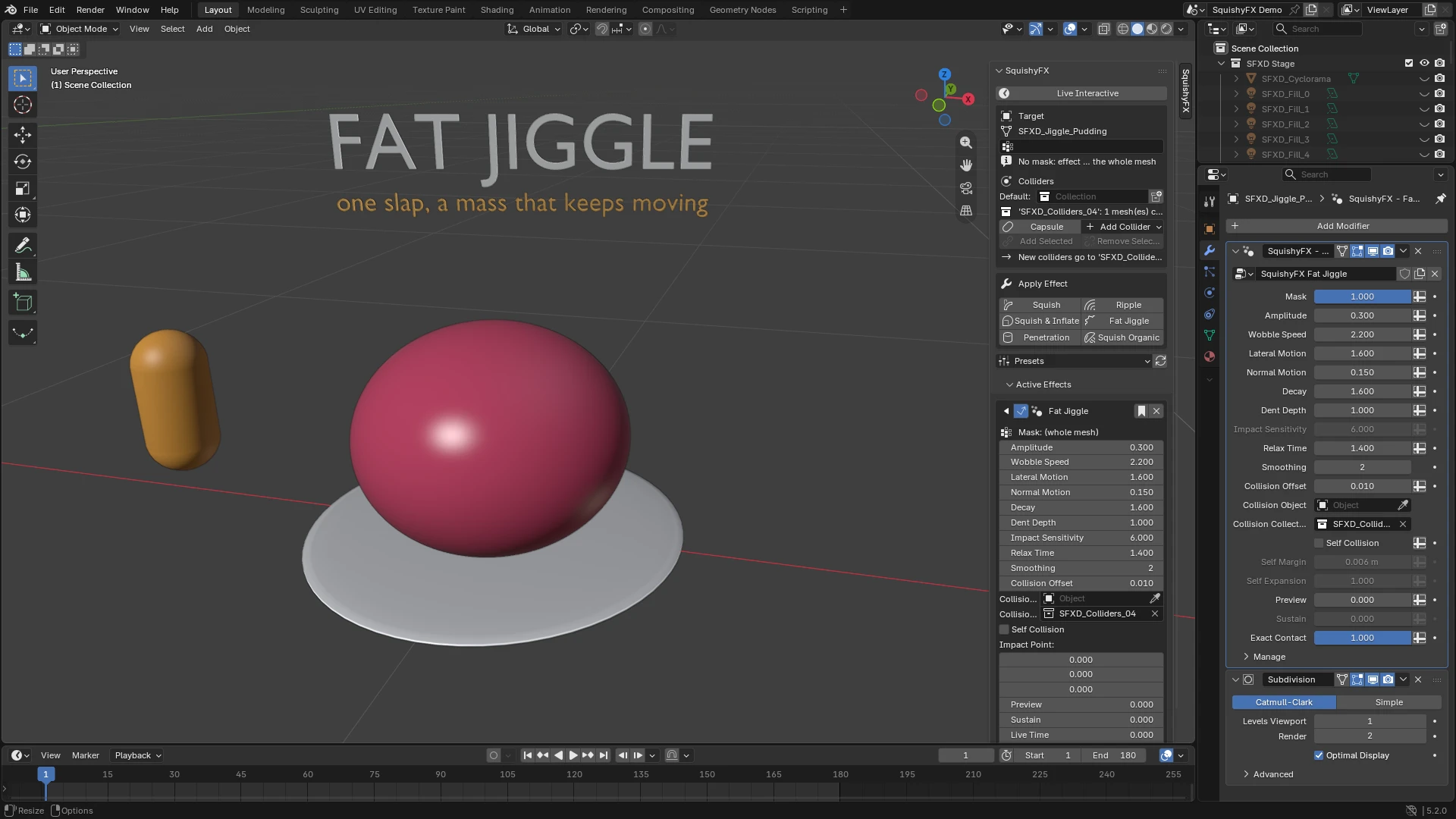 SquishyFX Fat Jiggle in the Blender viewport