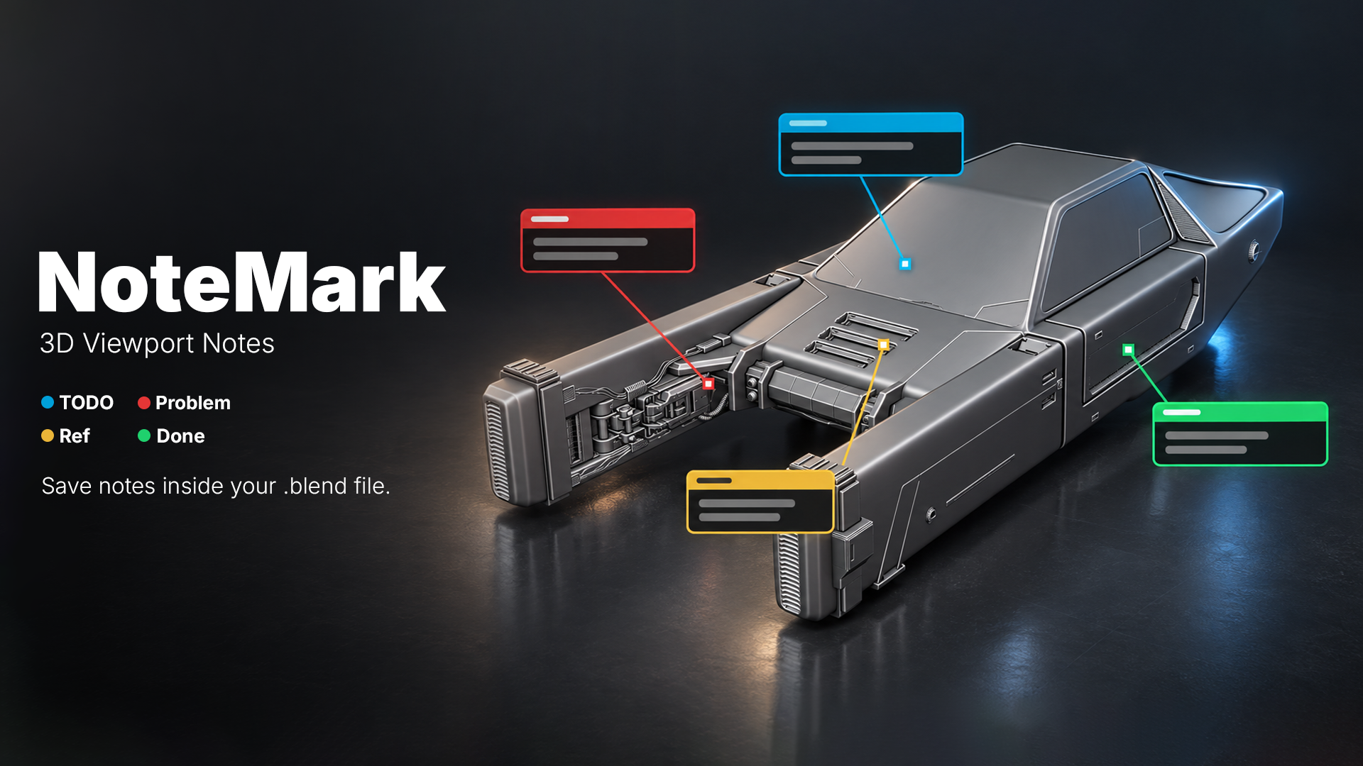 NoteMark 3D Viewport Notes for Blender