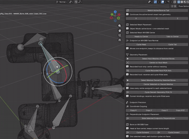 Repositioning bones with MMRR helpers
