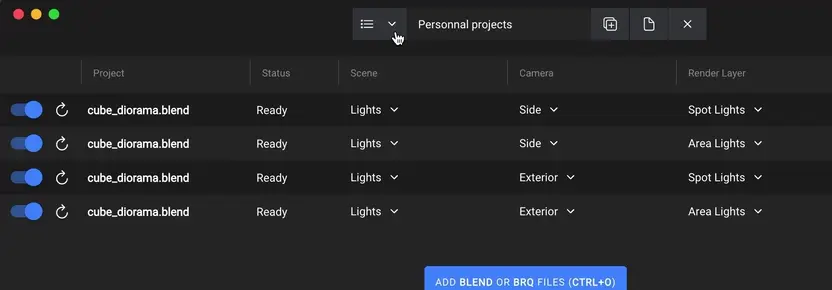 Interface designed to match Blender for artists