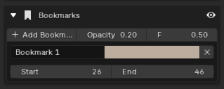 Bookmarks interface in Super Graph Editor Tools