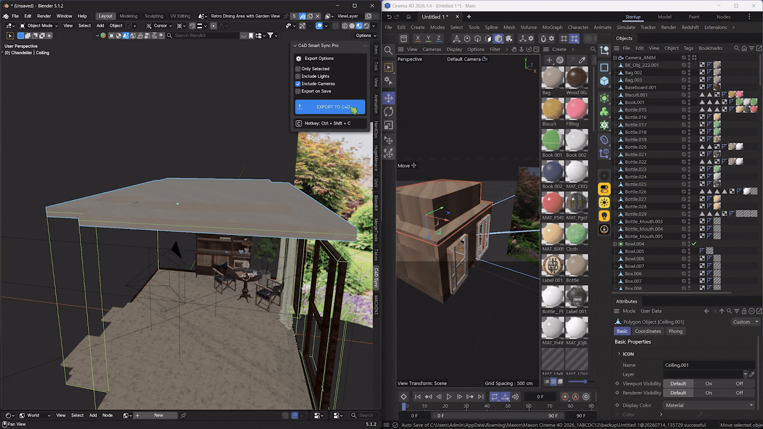 Turn Smart Sync Pro Auto Sync on or off in Cinema 4D