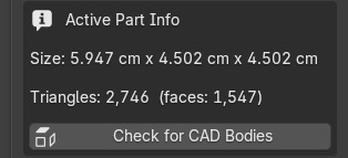 Active Part Info box