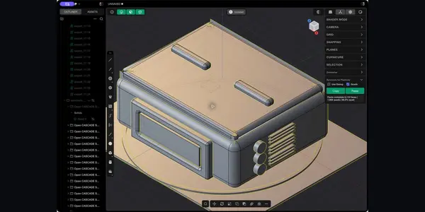 SyncTools for Plasticity with the same enclosure model shown in Blender