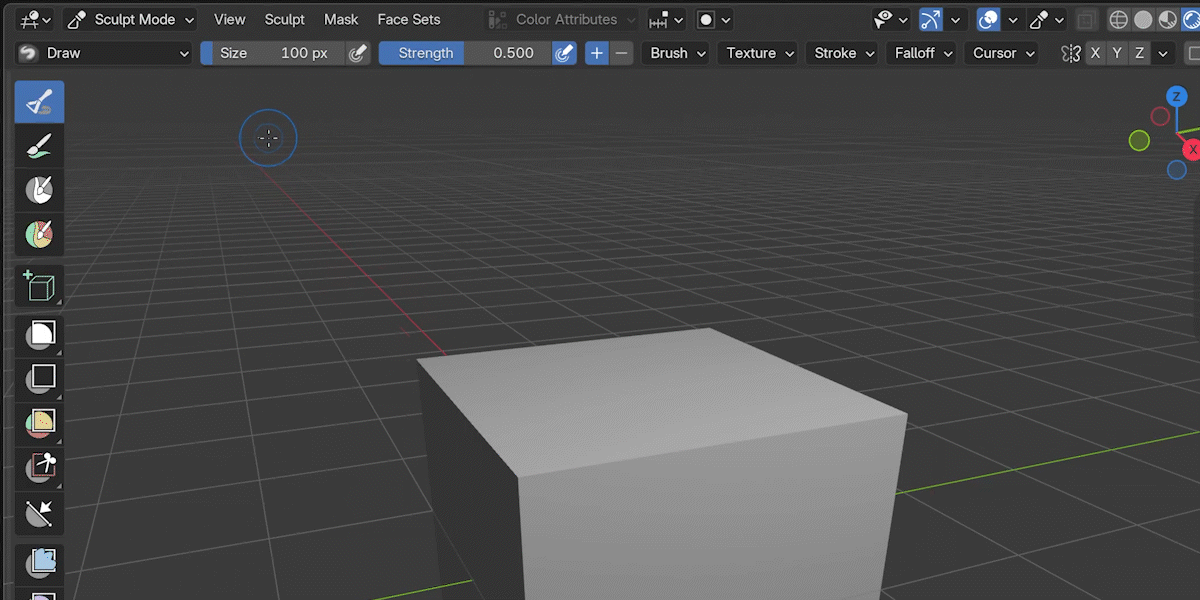 Adjusting brush Size with the ValueMarks Preset Slider in Sculpt Mode