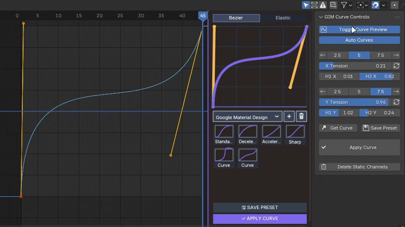 Toggle Bezier Curve Display