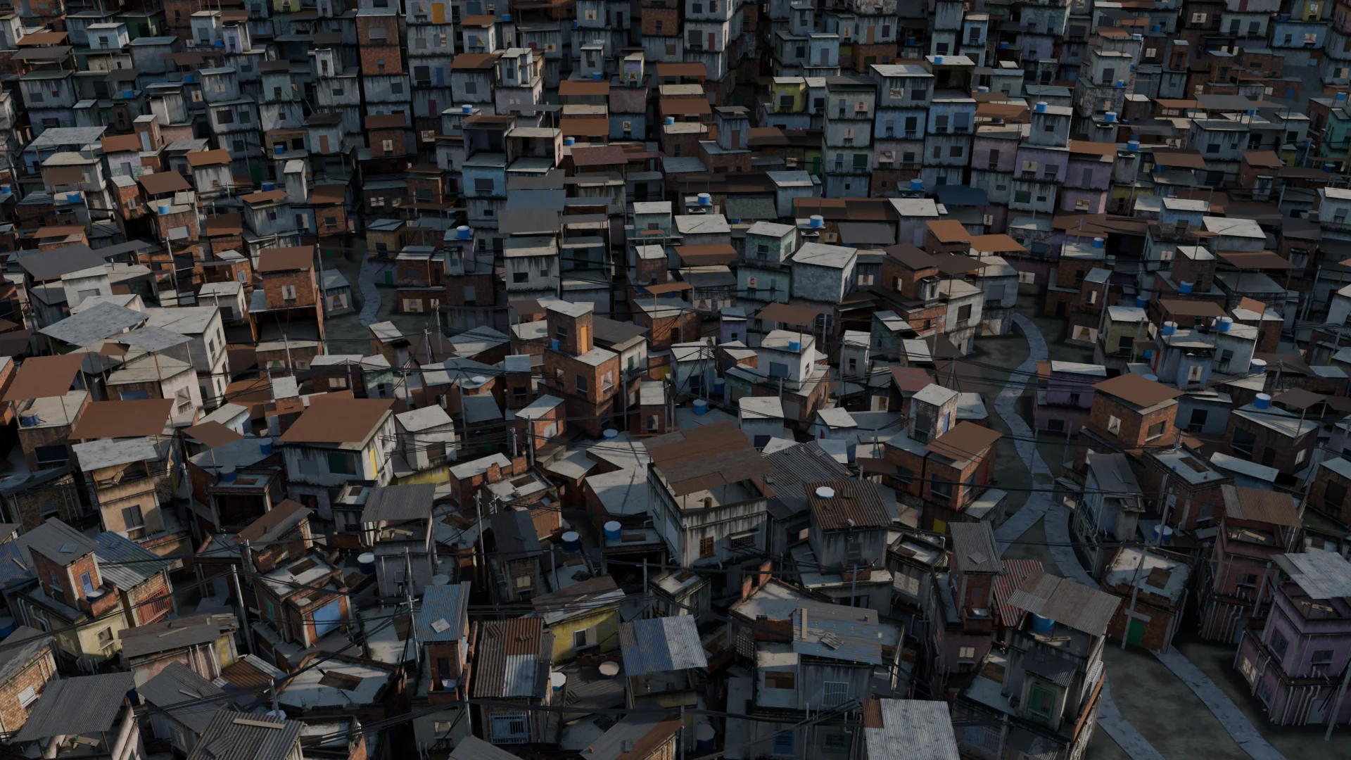 Houses climbing the slope