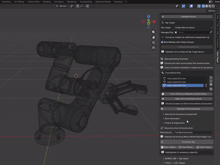 MMRR demonstration: Construct Rig