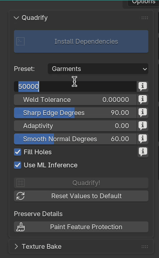 Quadrify adjustable controls