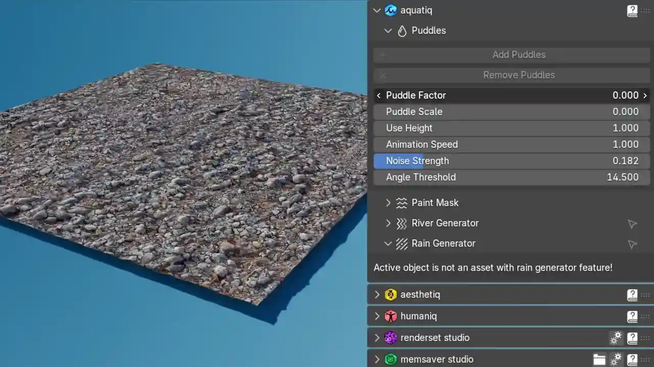 Puddle generator demonstration