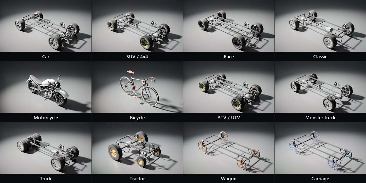 Vehicle set with chassis