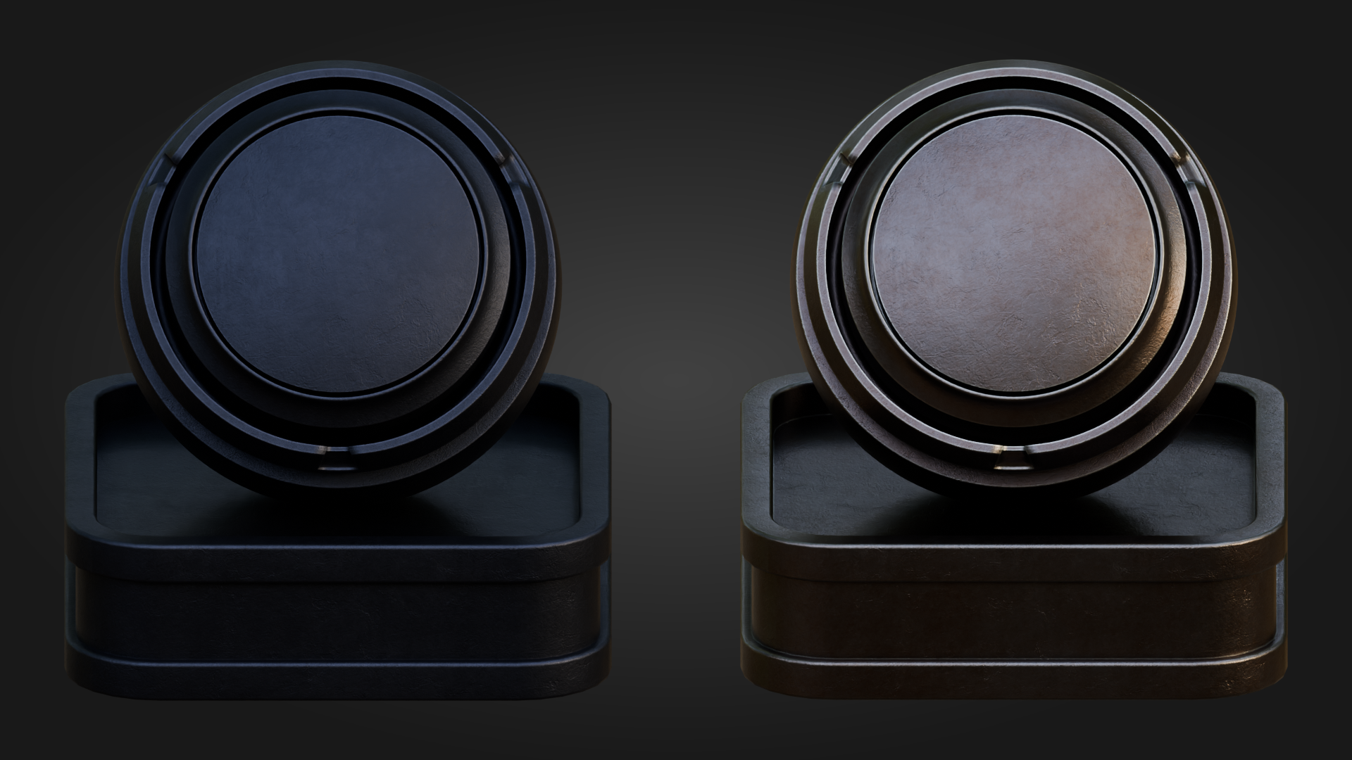 Dark blue and aged silver shader preview from the Victorian Blender shader pack