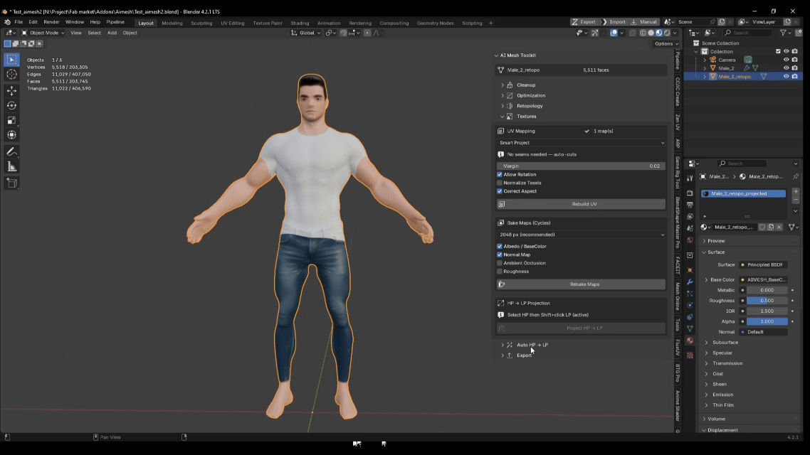 Mesh export workflow