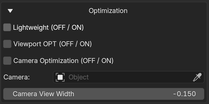 Optimization mode UI screenshot