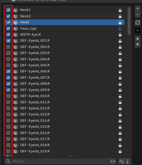 Advanced vertex group tools in Rigger Aids