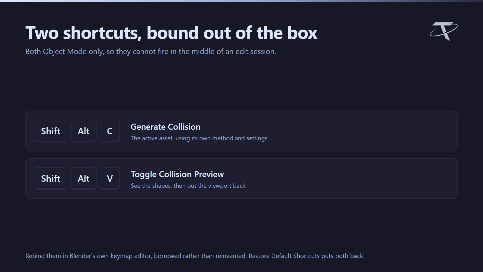 Shortcuts that ship bound