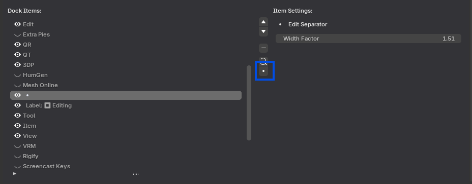 Separator width controls