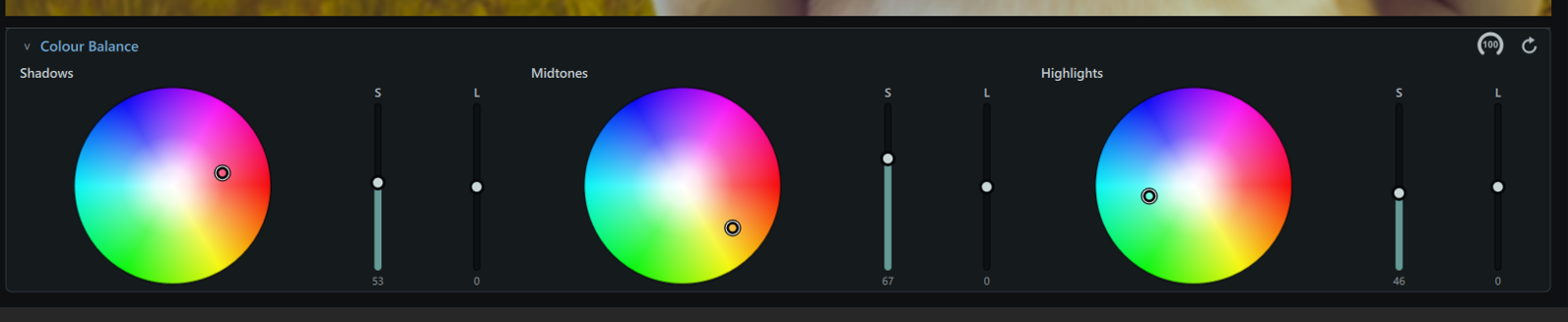 Colour Balance wheels