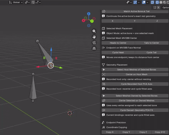 MMRR demonstration: Coordinate Copying - X / Y / Z / XYZ