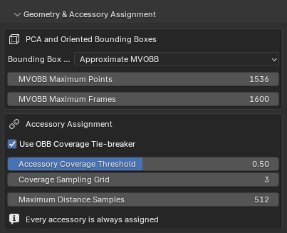 MMRR demonstration: Geometry & Accessory Assignment