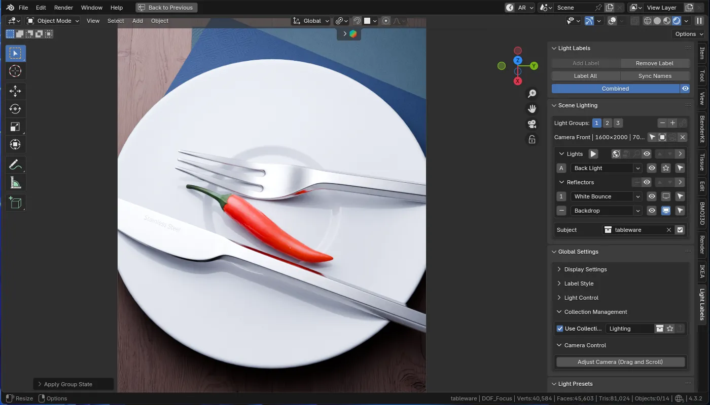 Light Labels workflow preview 4 — earlier interface