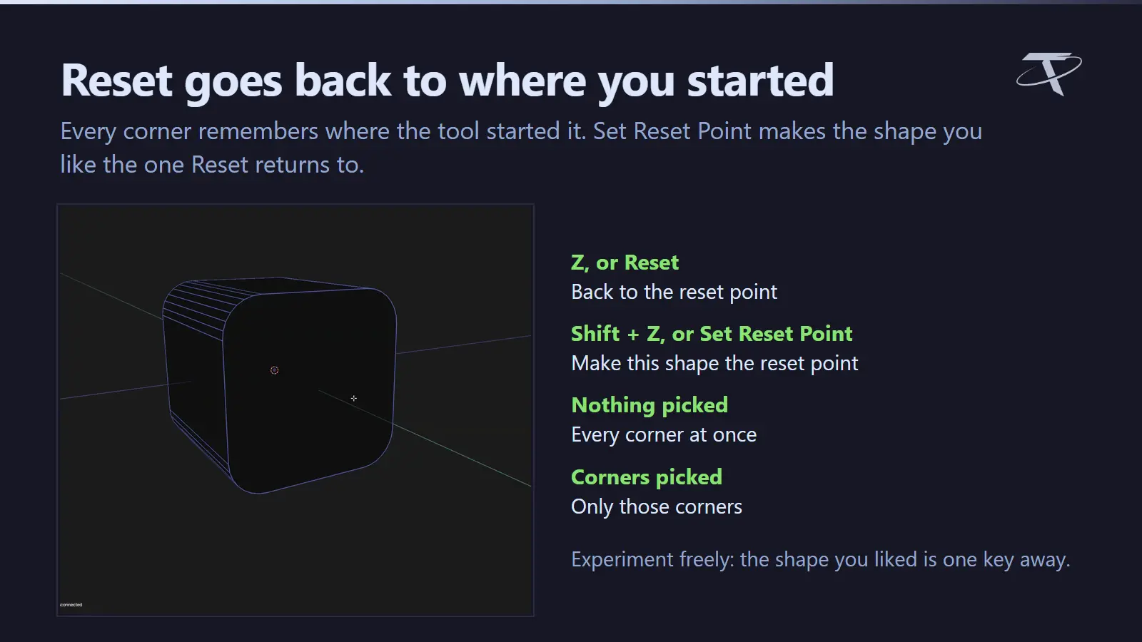 Set Reset Point and Reset on the inset's corners