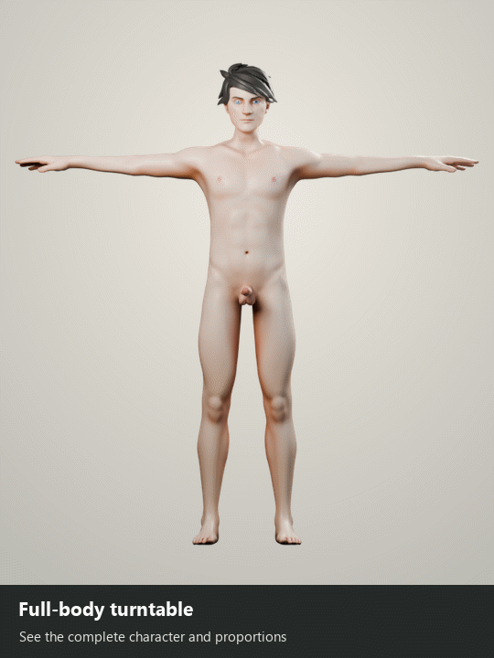 Full-body textured character turntable