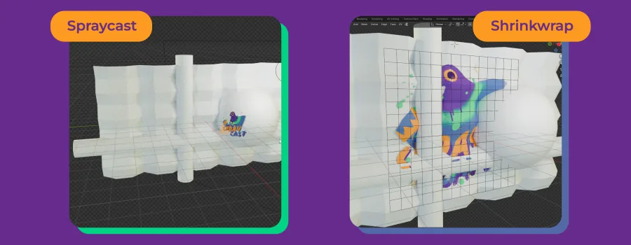 Spraycast works perfectly on any surface at any angle - compared side by side with shrinkwrap