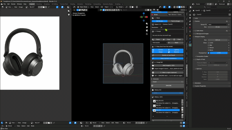Image Generator 2.5 masked edit workflow