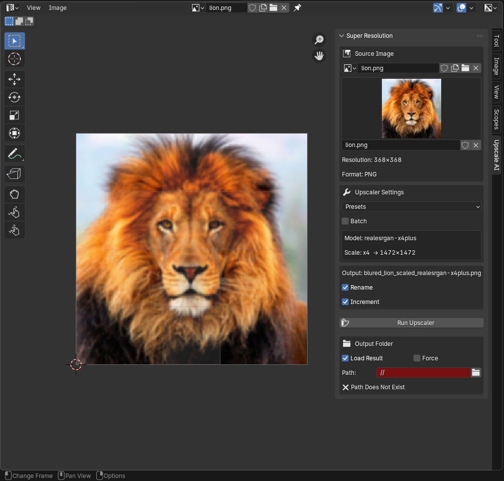 Source image selection screenshot