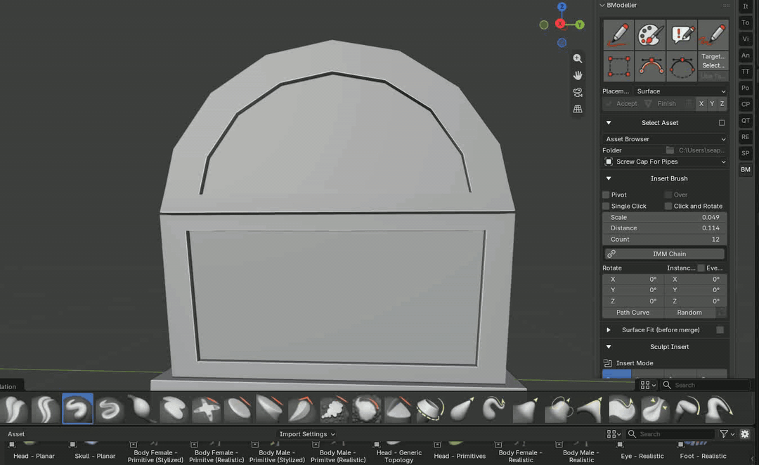 BModeller: Curve brush