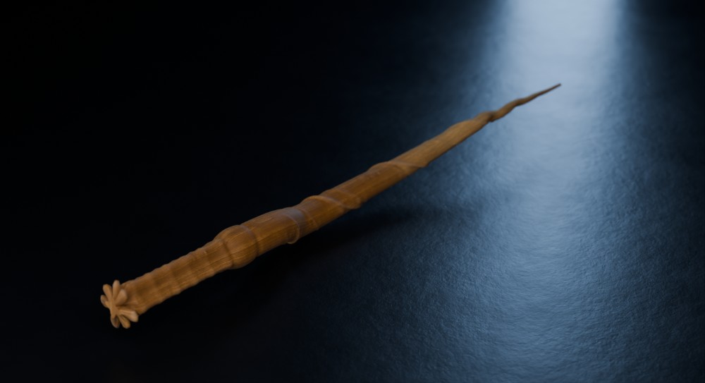 Druid: Gnarled ash, vines, auger point. A wand from Wand Pro Generator