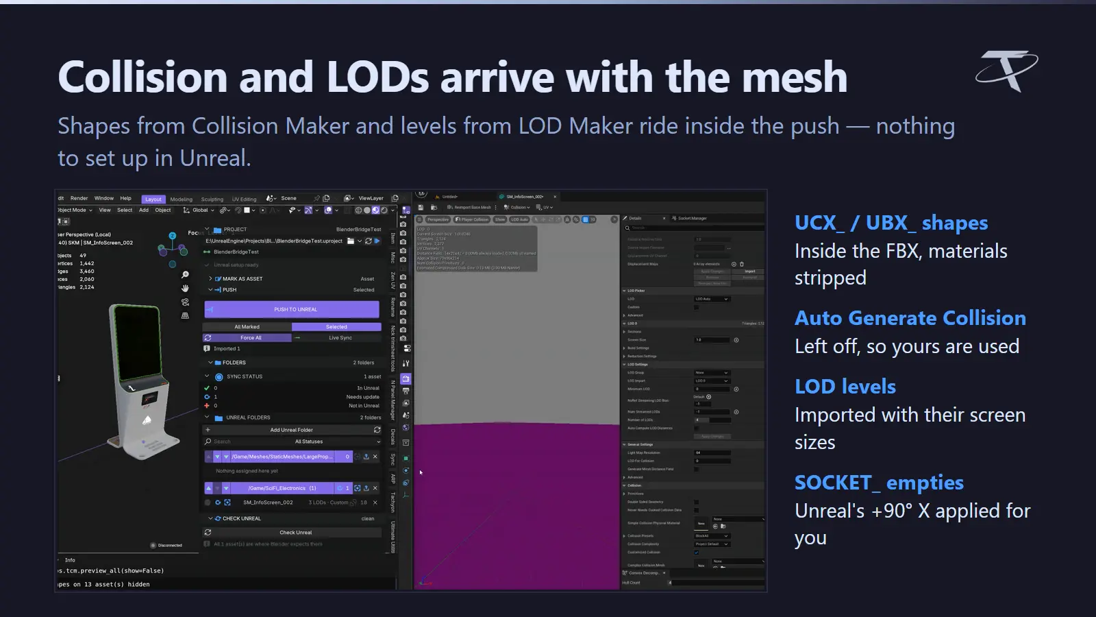 Collision and LODs arrive with the mesh