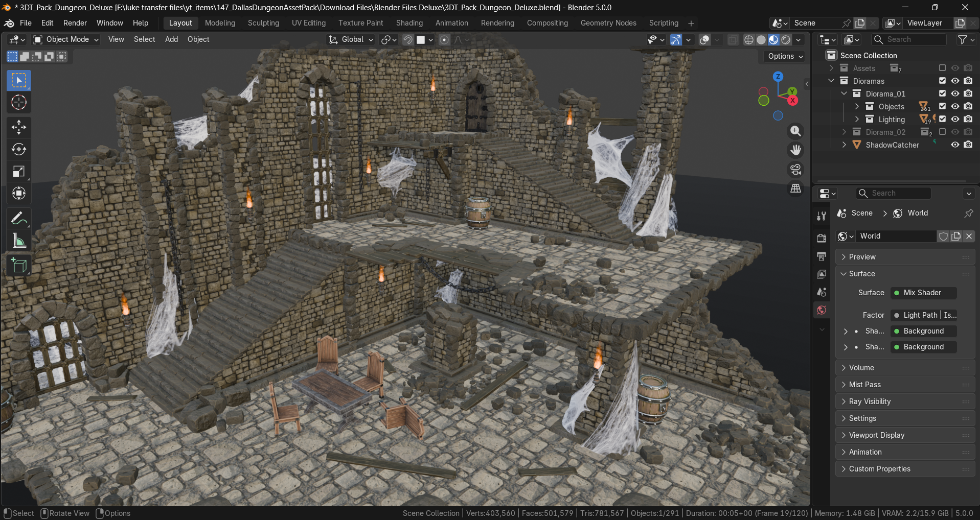 3DT Dungeon Kitbash Pack deluxe diorama preview