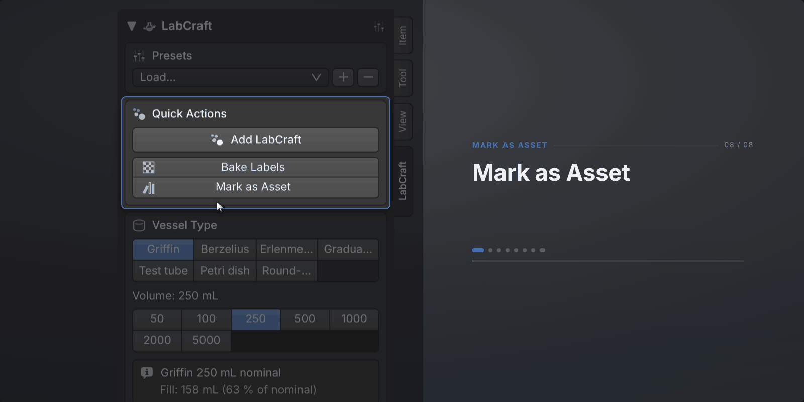 Screen recording: Mark as Asset