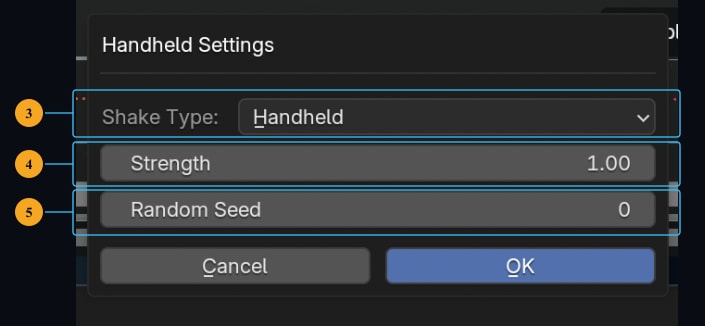 Choose the motion’s character — numbered controls