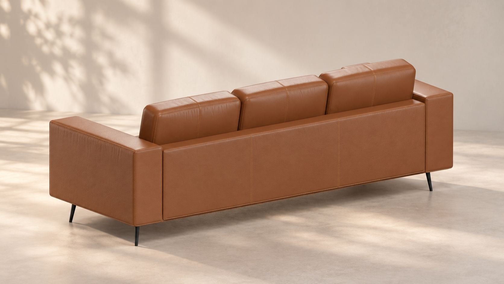 Leather sofa alternate perspective