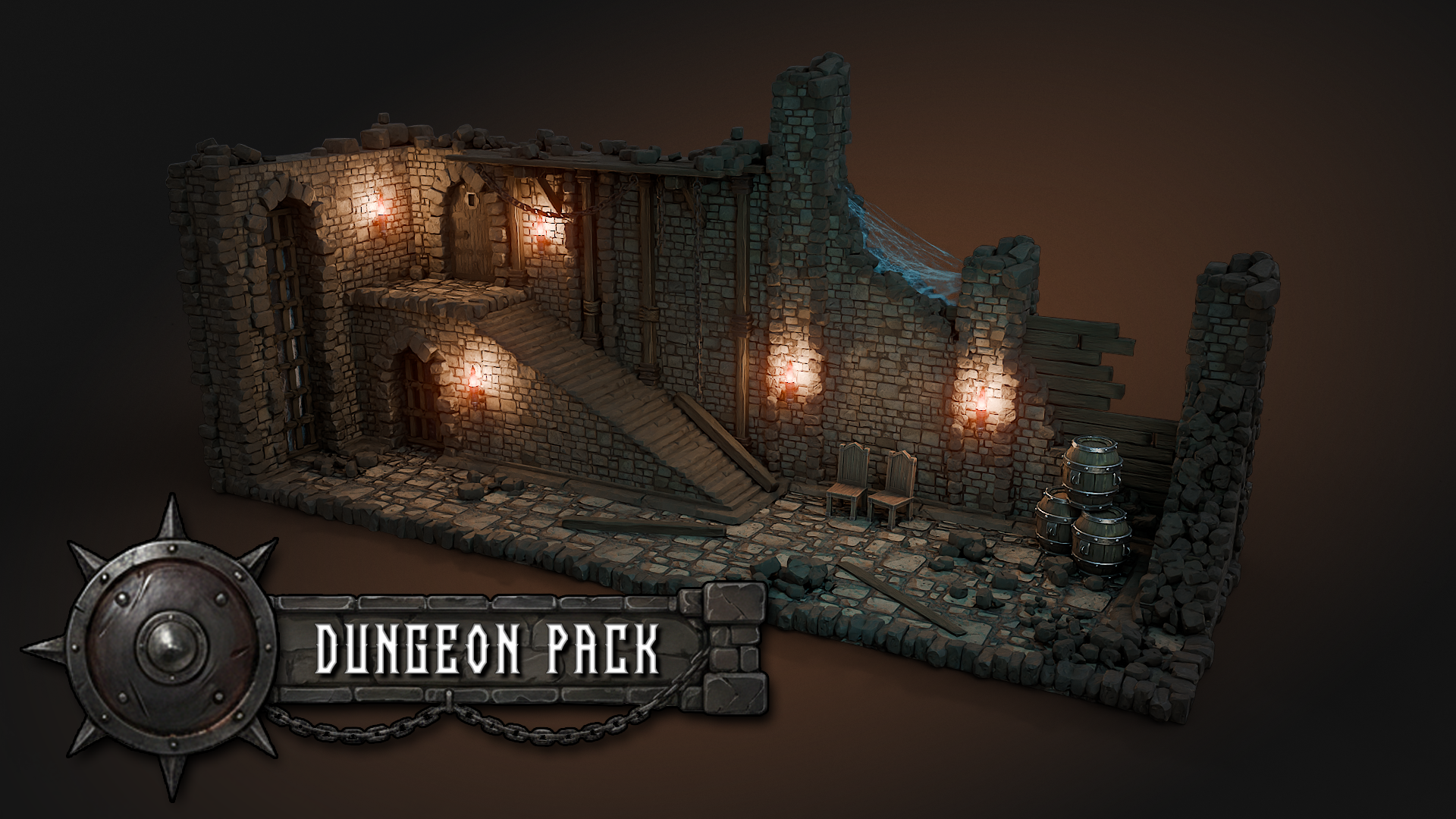 3DT Dungeon Kitbash Pack hero render