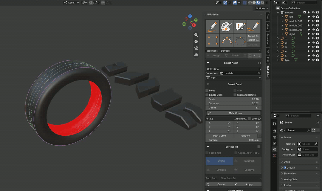 BModeller: Use Target: build a tyre pattern