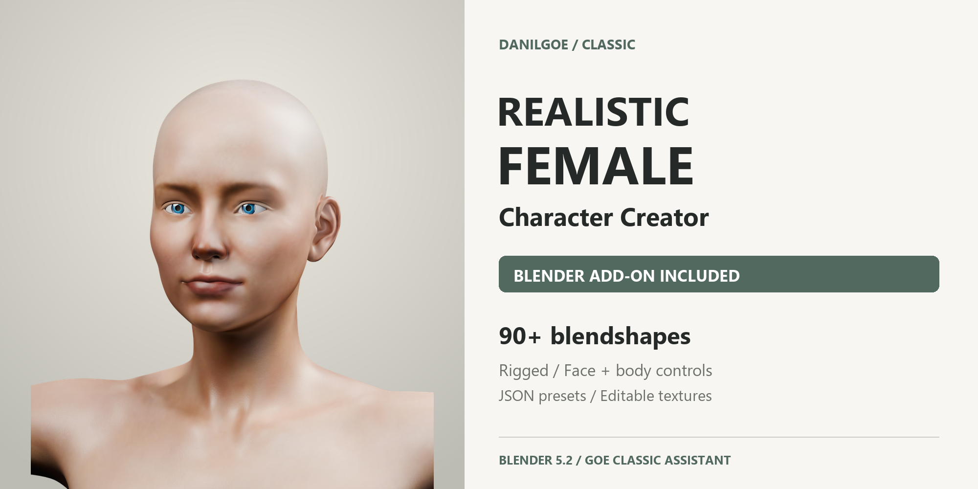 Realistic Female current Cycles portrait