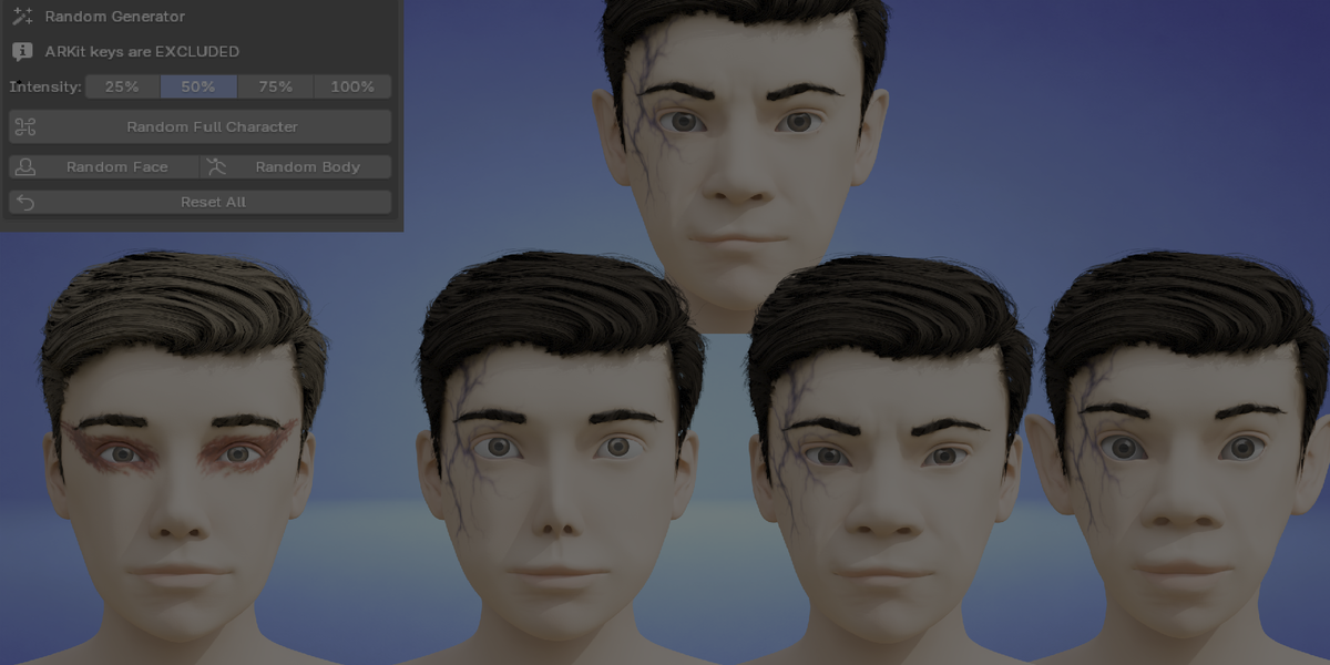 Facial expression and face decal example two