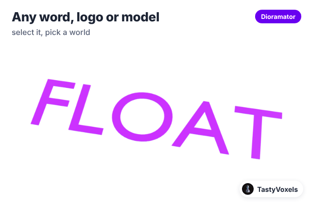 The word FLOAT turned into islands joined by bridges, building up one after the other